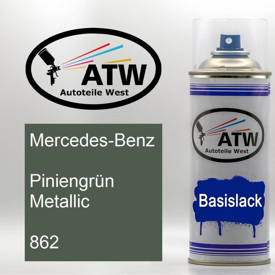 Mercedes-Benz, Piniengrün Metallic, 862: 400ml Sprühdose, von ATW Autoteile West.